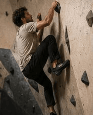 Climber on wall